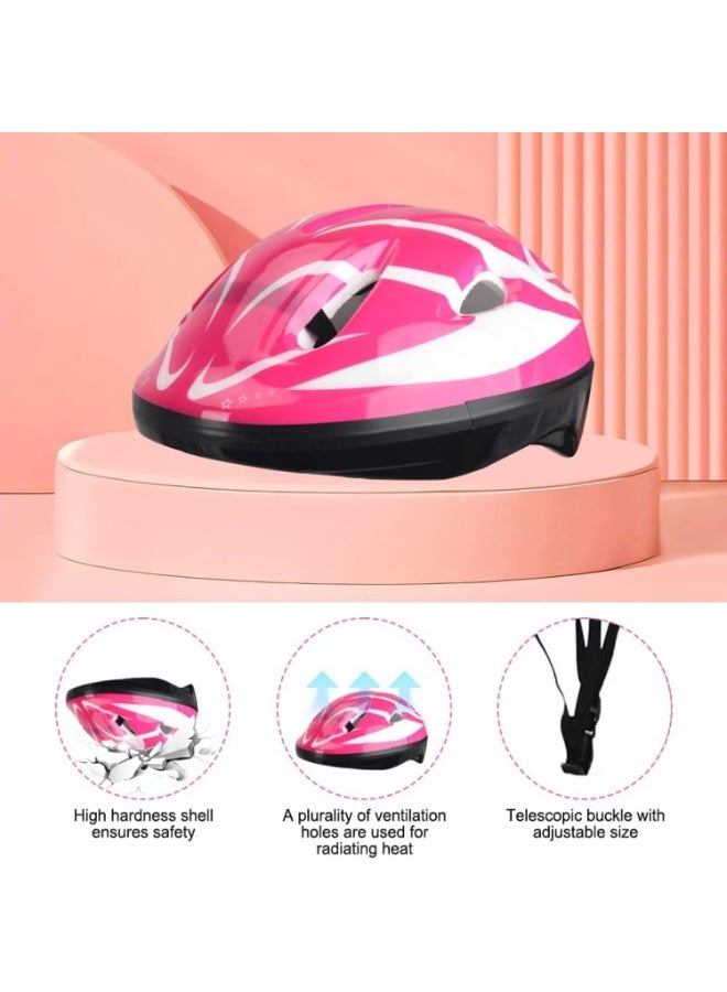 LYNLYN 7PCS Kids Helmet and Pads Set, Adjustable Bike Helmet with Knee, Elbow and Wrist Pads, Breathable Protective Gear for Cycling, Scooter, Skateboarding and Roller Skating (Pink) - Image 3